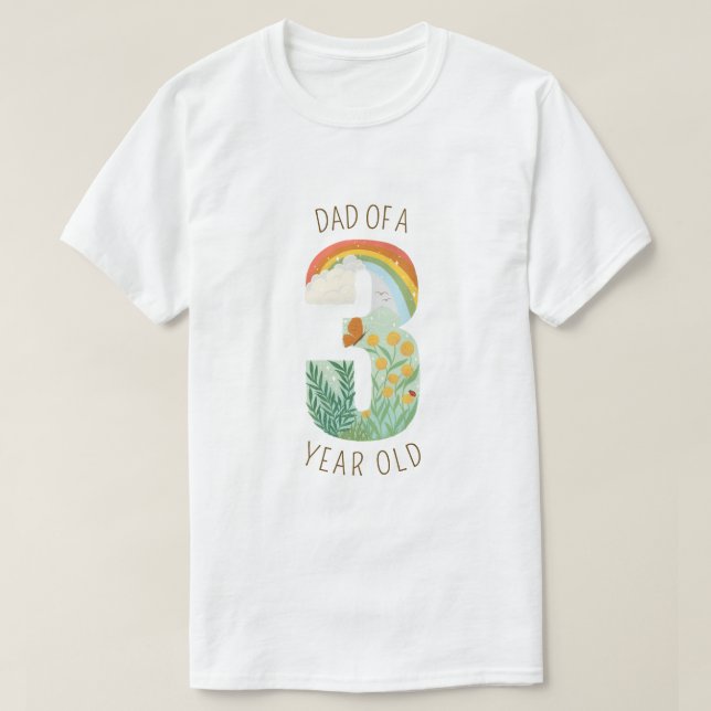 Vater eines dreijährigen Naturlebens T-Shirt (Design vorne)