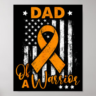 Vater eines Kriegers Leukämie-Bewusstsein USA-Flag Poster