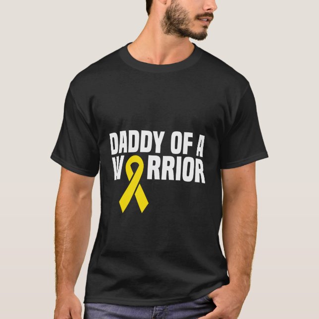 Vater eines Kriegers Leukämie-Kinder Kinderkrebs T-Shirt (Vorderseite)