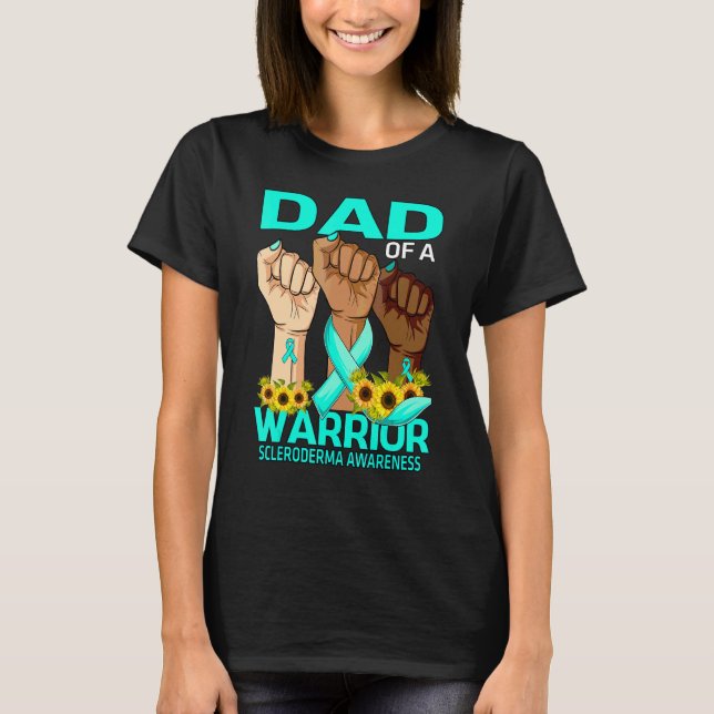 Vater eines Kriegers Skleroderma Bewusstsein Sonne T-Shirt (Vorderseite)