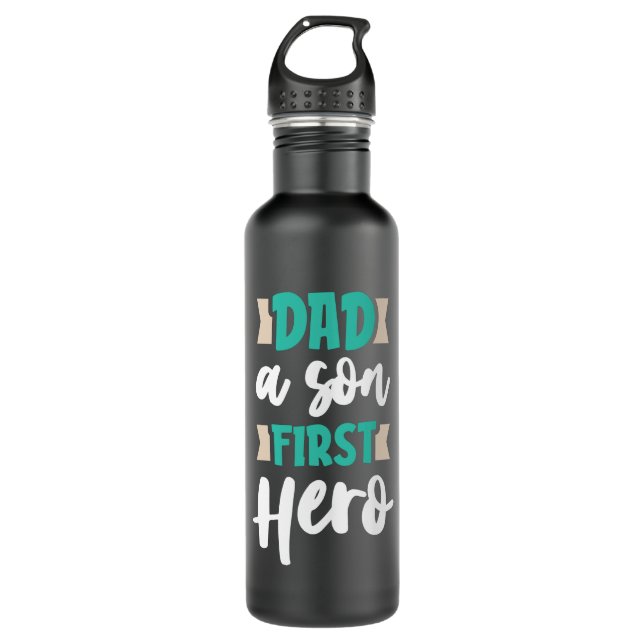 Vater eines Sohnes First Hero Edelstahlflasche (Vorderseite)