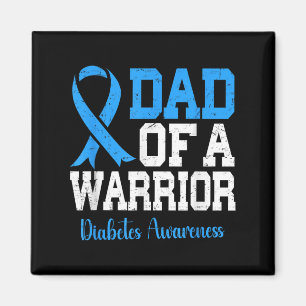 Vater eines T1d-Kriegers Diabetes Awareness Blue R Magnet