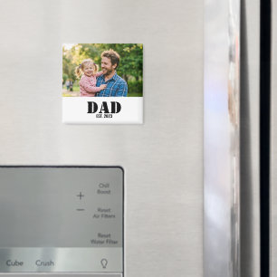 Vater Einfach Schwarzer Text Foto Weiß Magnet