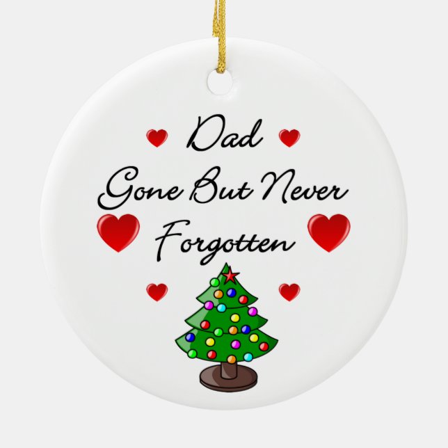 Vater-ErinnerungsKeramik-Weihnachtsbaum-Verzierung Keramik Ornament (Hinten)