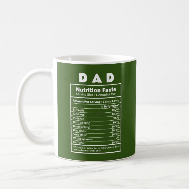 Vater Ernährung Fakt Individuelle Name Tasse (Links)