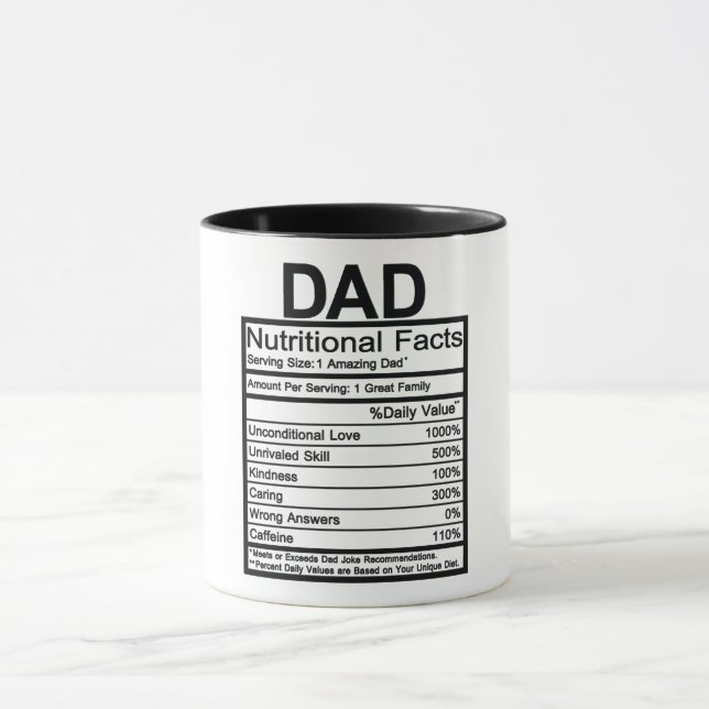 Vater Ernährungsfakte Tasse (Zentrum)