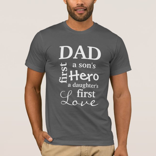 Vater erstes eines Sohns Held die erste Liebe T-Shirt (Vorderseite)