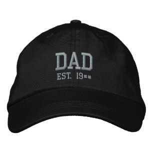 Vater Est. 19## Schwarz und Grau Bestickte Baseballkappe