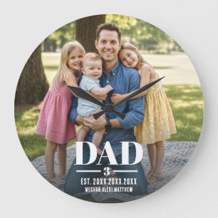 Vater Est. Jahr Name Nummer Fett Schrift Foto Große Wanduhr