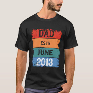 Vater Est Jun 2013 Proud Papa Opa Best Daddy Leg T-Shirt