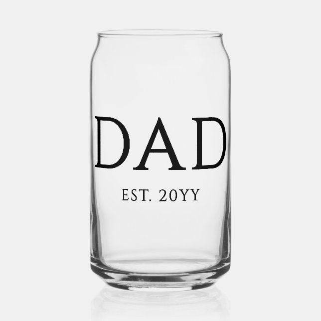 Vater Est Modern New Daddy zum Vater geworben Dosenglas (Vorderseite)