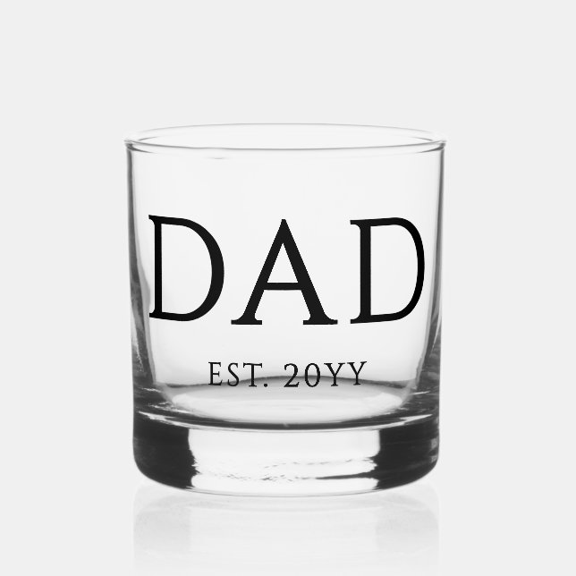 Vater Est Modern New Daddy zum Vater geworben Whiskyglas (Vorderseite)