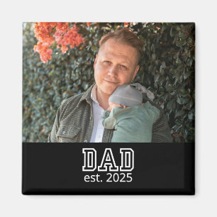 Vater etabliert individuelles Jahresfoto Vater And Magnet
