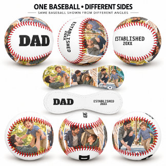 Vater Etabliert Vater-Kind-Foto-Andenken Baseball