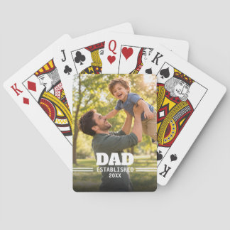 Vater etabliert Vater-Kind-Foto-Geschenk Spielkarten
