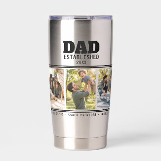 Vater etabliert Vater-Kind-Foto-Geschenk Thermobecher