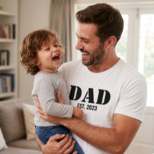Vater etablierte einfache schwarze Typografie weiß T-Shirt