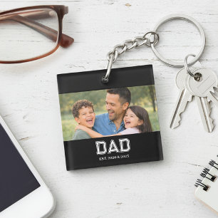 Vater etablierte Foto Moderne Typografie Geschenk Schlüsselanhänger
