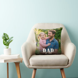 Vater etablierte moderne fette Schreibschrift-Foto Kissen