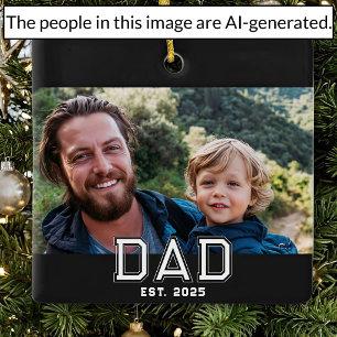 Vater etablierte Schwarz-Weiß-Fett-Typografie-Foto Keramikornament
