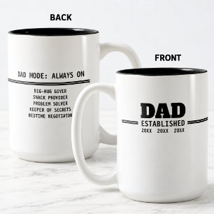 Vater etablierte Vaterschaft Geschenk Zweifarbige Tasse