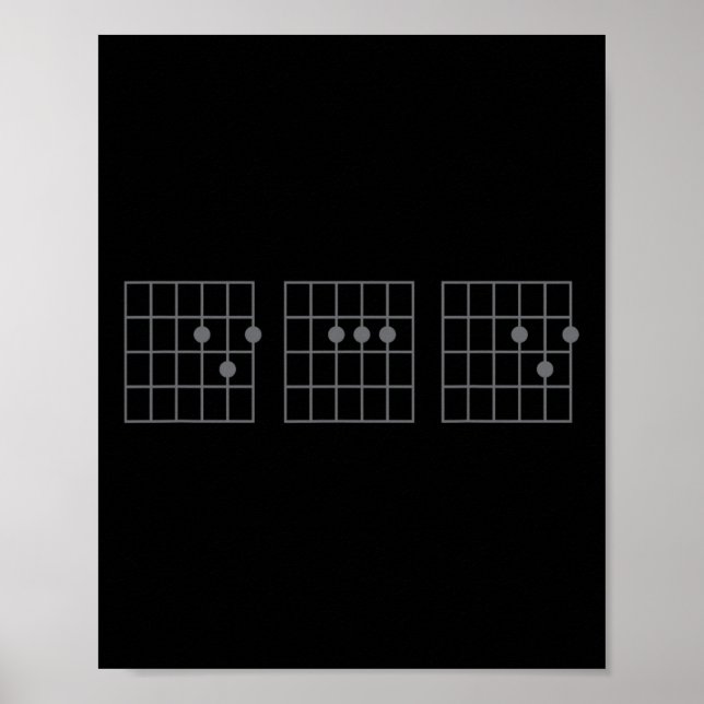 Vater Ever Fathers Day Shirt Gitarre Chord Rock Mu Poster (Vorne)