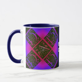 Vater Extravagant Typografie Muster Schwarz & Lila Tasse