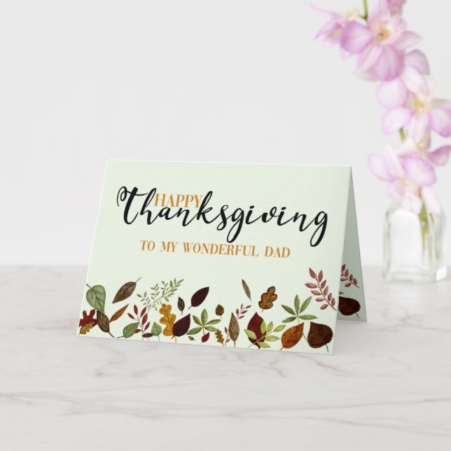 Vater Fall Foliage Erntedank Card Karte (Orchidee)