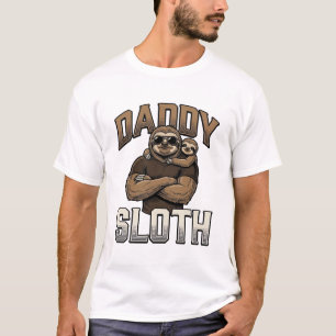 Vater Faultier Lustige Familie Vintage Gravur Shir T-Shirt