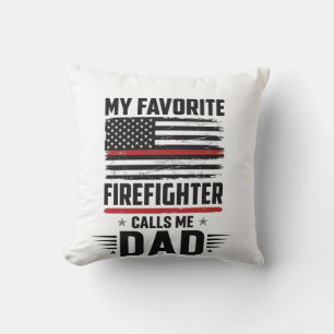 Vater Feuerwehrmann Flagge Vintage Gravur Design_1 Kissen