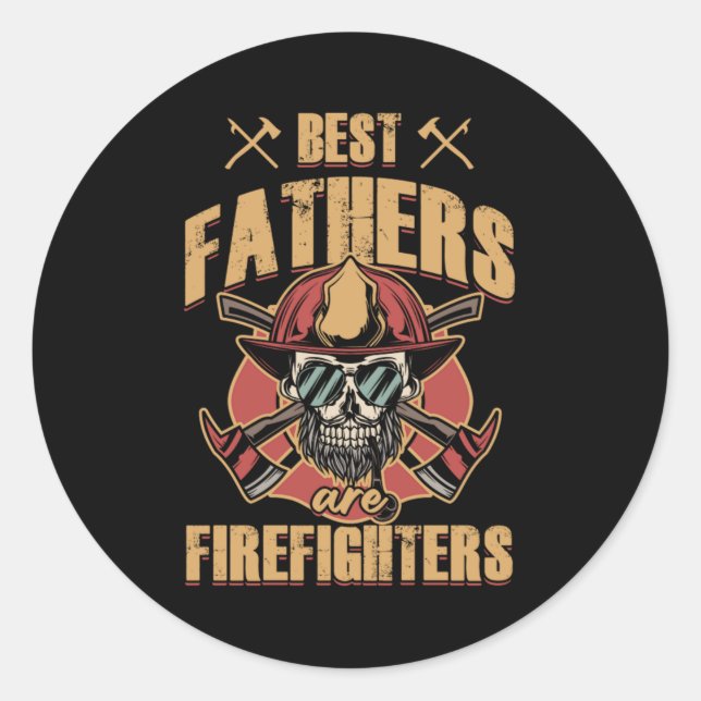 Väter Feuerwehrmänner Papa Vater Vathers Day Husba Runder Aufkleber (Vorderseite)