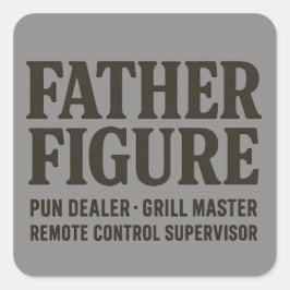 Vater Figur Pun-Händler Lustiges Vater-Shirt Quadratischer Aufkleber