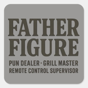 Vater Figur Pun-Händler Lustiges Vater-Shirt Quadratischer Aufkleber