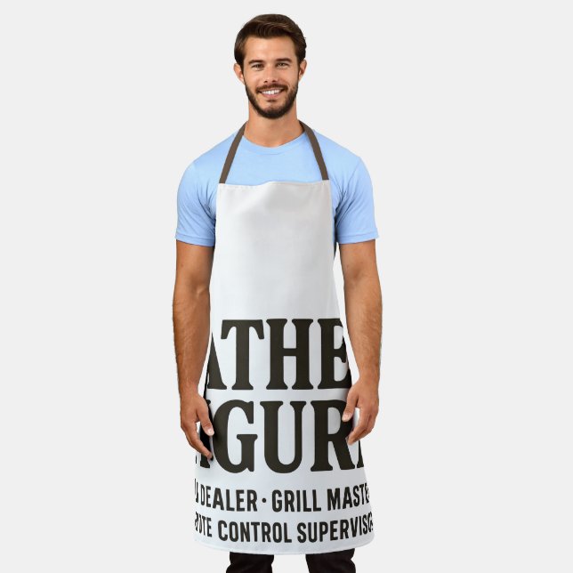 Vater Figur Pun-Händler Lustiges Vater-Shirt Schürze (Getragen)