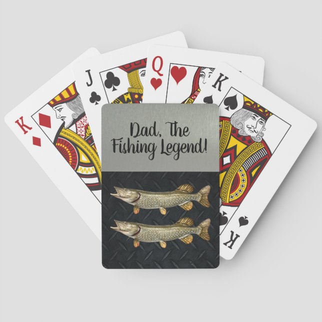 Vater Fischfang Legend Northern Pike Fisherman Spielkarten (Rückseite)