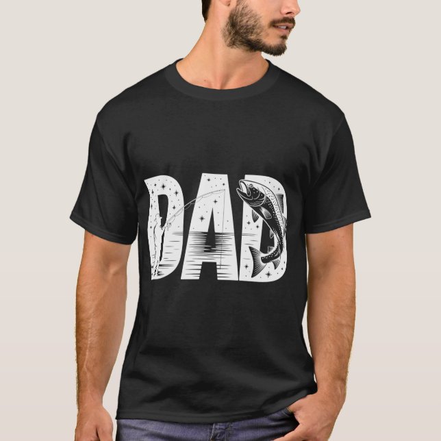 Vater fischt T-Shirt (Vorderseite)