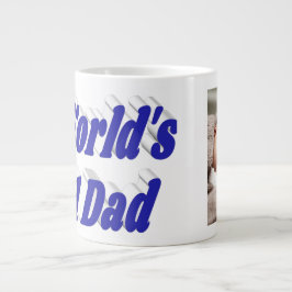 Vater Foto blauer Text Jumbo-Tasse