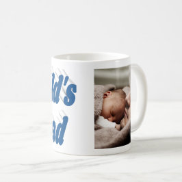 Vater Foto Blauer Text Tasse