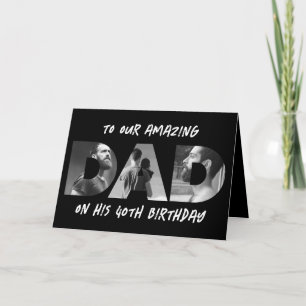 Vater Foto Buchstaben Schwarz Einzigartiger Text G Karte