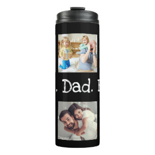 Vater Foto Collage Bester Vater je Schwarz-weiß e Thermosbecher