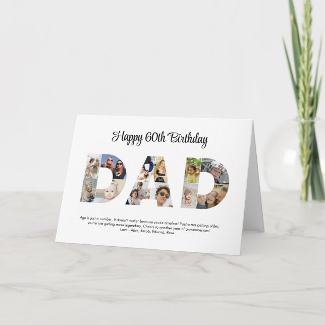 Vater Foto Collage Cutout Vatertag Geburtstag Karte (Vorderseite)