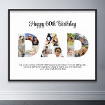 Vater Foto Collage Cutout Vatertag Geburtstag Poster<br><div class="desc">Feiern Sie mit diesem Vater Foto Collage Design die besonderen Momente mit Ihrem Vater. Dieses individuell gestaltbare Design eignet sich hervorragend, um ein personalisiertes und herzliches Geschenk für Vatertag und Geburtstag zu schaffen. Zeichnen Sie eine wunderschöne Collage mit dem Wort VATER, mit wertvollen Momenten, die eine visuelle Reise der wertvollen...</div>