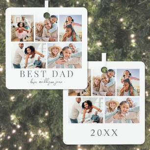 Vater Foto Collage Weihnachten Ornament Aus Metall