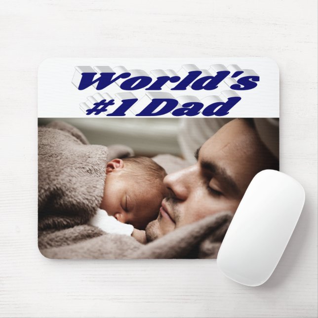Vater Foto dunkelblauer Text Mousepad (Mit Mouse)