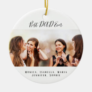 Vater-Foto-Kinder Keramik Ornament