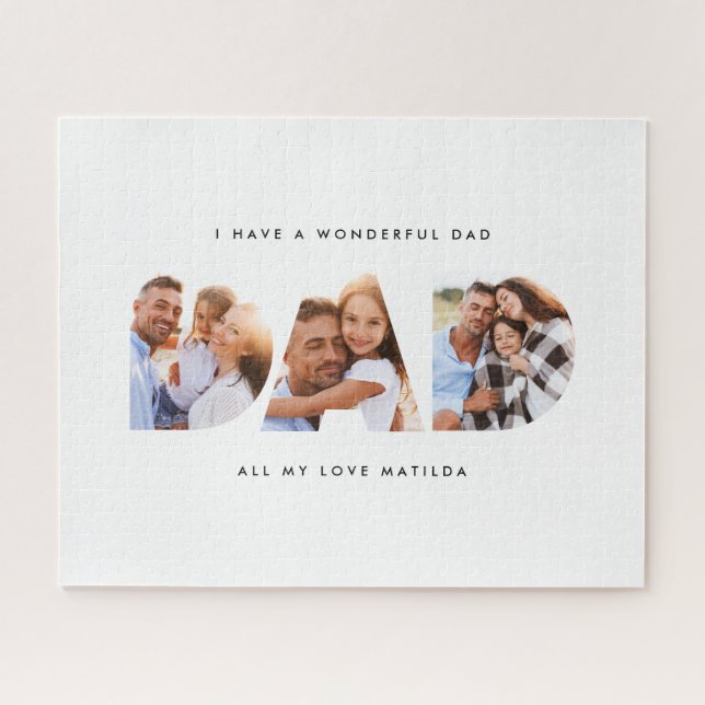 Vater Foto Moderne Typografie Kindergeschenk (Horizontal)