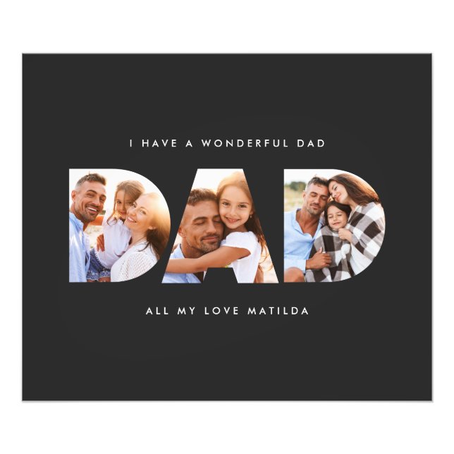 Vater Foto Moderne Typografie Kindergeschenk (Vorne)