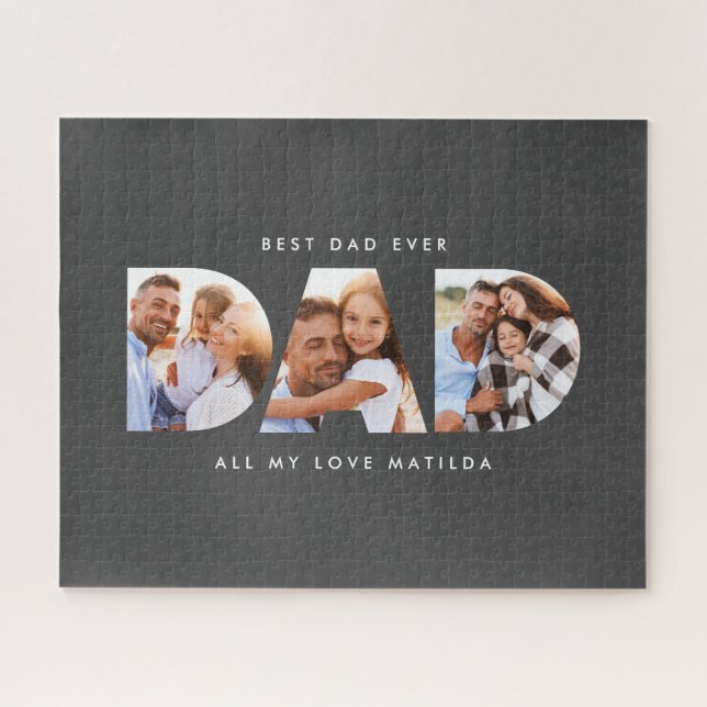 Vater Foto Moderne Typografie Kindergeschenk (Horizontal)