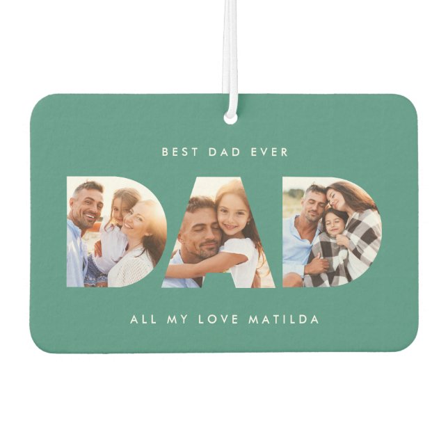 Vater Foto Moderne Typografie Kindergeschenk Autolufterfrischer (Vorderseite)