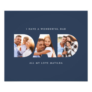 Vater-Foto moderne Typografie Kindergeschenk Fotodruck